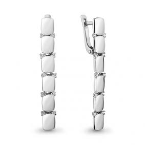 Серьги из белого золота AQUAMARINE 942250 с бриллиантом 942250 фото