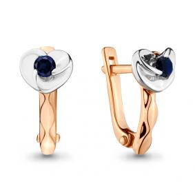 Золотые серьги AQUAMARINE 942259кс с сапфиром 942259кс фото