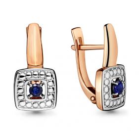 Золотые серьги AQUAMARINE 942299кс с сапфиром 942299кс фото