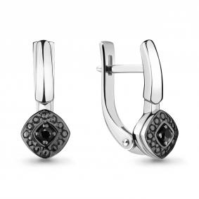 Серьги из белого золота AQUAMARINE 942418Ч с бриллиантом 942418Ч фото