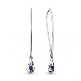 Серьги из белого золота AQUAMARINE 942466с с сапфиром 942466с фото