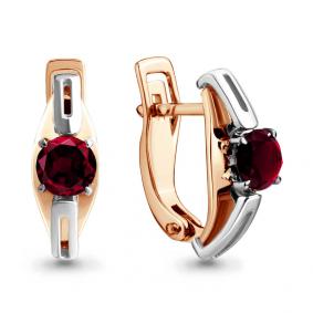Золотые серьги AQUAMARINE 942520кр с рубином 942520кр фото