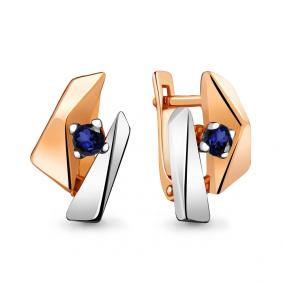 Золотые серьги AQUAMARINE 942660кс с сапфиром 942660кс фото