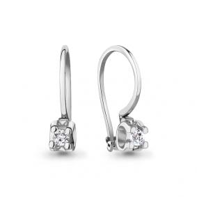 Серьги из белого золота AQUAMARINE 942735 с бриллиантом 942735 фото