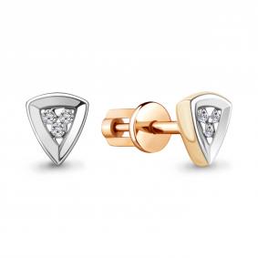 Золотые серьги AQUAMARINE 942772к с бриллиантом 942772к фото