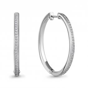 Серьги из белого золота AQUAMARINE 942792 с бриллиантом 942792 фото