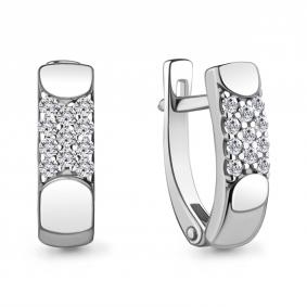 Серьги из белого золота AQUAMARINE 942807 с бриллиантом 942807 фото