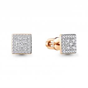 Золотые серьги AQUAMARINE 942871к с бриллиантом 942871к фото