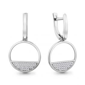 Серьги из белого золота AQUAMARINE 942883 с бриллиантом 942883 фото