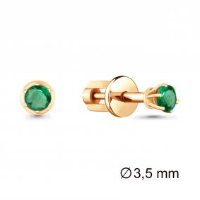 Золотые серьги AQUAMARINE 942946ки с изумрудом 942946ки фото