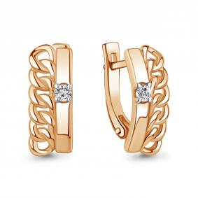 Золотые серьги AQUAMARINE 943004к с бриллиантом 943004к фото