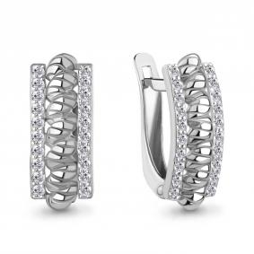 Серьги из белого золота AQUAMARINE 943024 с бриллиантом 943024 фото