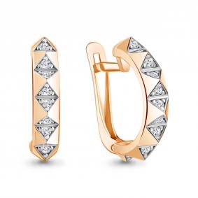 Золотые серьги AQUAMARINE 943090к с бриллиантом 943090к фото