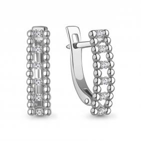 Серьги из белого золота AQUAMARINE 943101 с бриллиантом 943101 фото