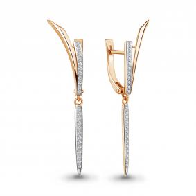 Золотые серьги AQUAMARINE 943109к с бриллиантом 943109к фото