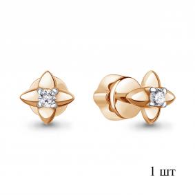 Одиночная серьга из золота AQUAMARINE с фианитом 943261к 943261к фото