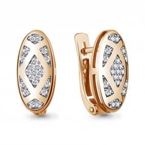Золотые серьги AQUAMARINE 943335к с бриллиантом 943335к фото