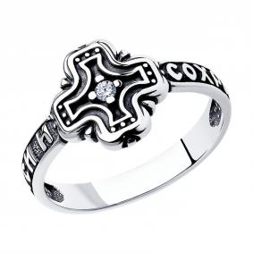Кольцо из черненого серебра Diamant 95-110-00950-1 с фианитом 95-110-00950-1 фото