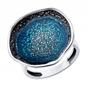 Кольцо из черненого серебра Diamant 95-110-01777-1 с эмалью 95-110-01777-1 фото