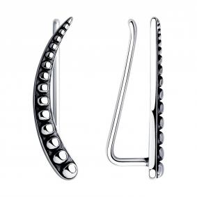 Серьги из черненого серебра Diamant 95-120-01490-1 95-120-01490-1 фото