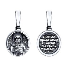 Подвеска-иконка Святая блаженная Матрона из черненого серебра Diamant 95-130-01714-1 95-130-01714-1 фото
