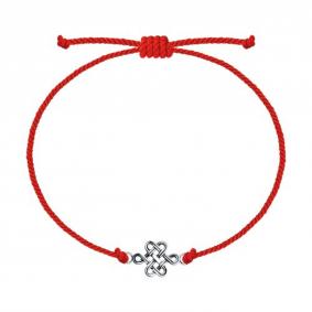 Текстильный шнурок с декоративным элементом символ Узел счастья из черненого серебра Diamant 95-150-01679-1 95-150-01679-1 фото