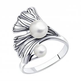 Серебряное кольцо SOKOLOV 95010162 с жемчугом 95010162 фото