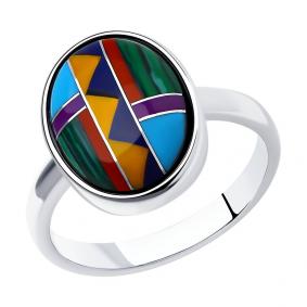 Серебряное кольцо SOKOLOV 95010170 с бирюзой 95010170 фото