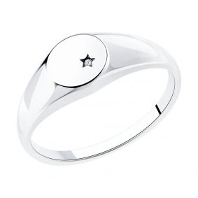 Кольцо из черненого серебра SOKOLOV 95010184 с фианитом 95010184 фото