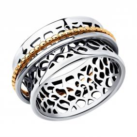 Кольцо из черненого серебра SOKOLOV с подвижным элементом 95010210 95010210 фото