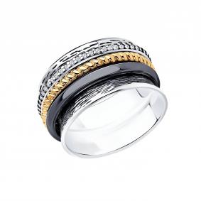 Кольцо из черненого серебра SOKOLOV с подвижным элементом 95010212 95010212 фото