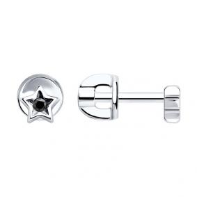 Серебряные серьги SOKOLOV 95020096 с фианитом 95020096 фото