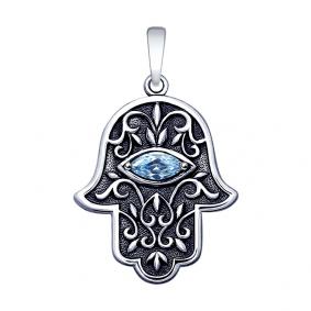 Серебряная подвеска SOKOLOV 95030189 с фианитом 95030189 фото