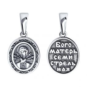 Серебряная подвеска-иконка Божией Матери Семистрельная SOKOLOV 95030190 95030190 фото