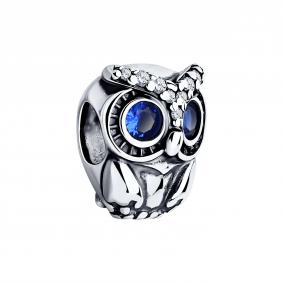 Подвеска-шарм из черненого серебра SOKOLOV с фианитом 95030261 95030261 фото