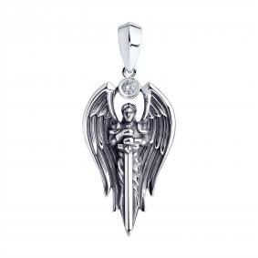 Подвеска из черненого серебра SOKOLOV 95030280 с фианитом 95030280 фото