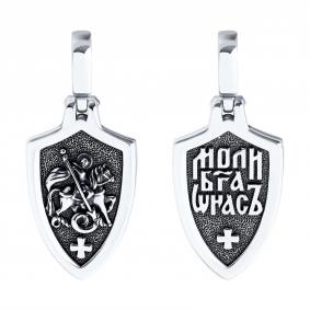 Подвеска-иконка из черненого серебра Великомученик Георгий Победоносец SOKOLOV 95030287 95030287 фото