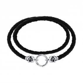 Кожаный браслет SOKOLOV с замком из черненого серебра 95050009 95050009 фото