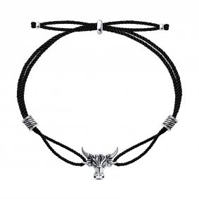 Текстильный шнурок с декоративным элементом из серебра Символ года Бык SOKOLOV 95050012 95050012 фото