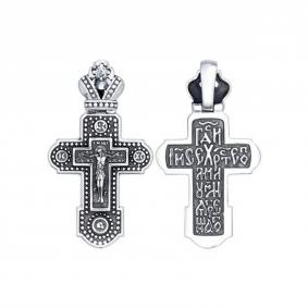 Подвеска-крест из черненого серебра Распятие Христово SOKOLOV 95120069 95120069 фото