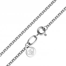 Цепь плетение Якорное из белого золота АЛЬКОР 95440-200 с бриллиантом 95440-200 фото