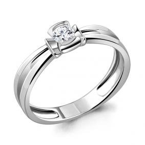 Кольцо из белого золота AQUAMARINE 960417 с бриллиантом 960417 фото
