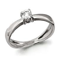 Кольцо из белого золота AQUAMARINE 961299 с бриллиантом 961299 фото