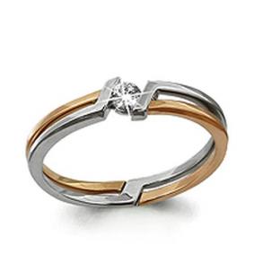 Золотое кольцо AQUAMARINE 961587к с бриллиантом 961587к фото