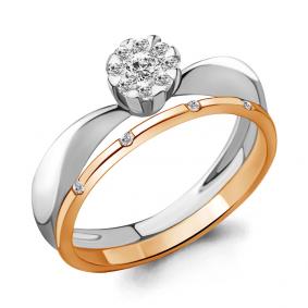 Золотое кольцо AQUAMARINE 961621к с бриллиантом 961621к фото