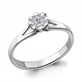 Кольцо из белого золота AQUAMARINE 961631 с бриллиантом 961631 фото