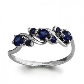 Кольцо из белого золота AQUAMARINE 961762 с сапфиром 961762 фото