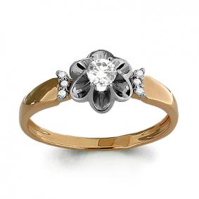 Золотое кольцо AQUAMARINE 961939к с бриллиантом 961939к фото