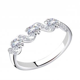 Кольцо из белого золота AQUAMARINE 961944 с бриллиантом 961944 фото