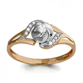 Золотое кольцо AQUAMARINE 962104к с бриллиантом 962104к фото